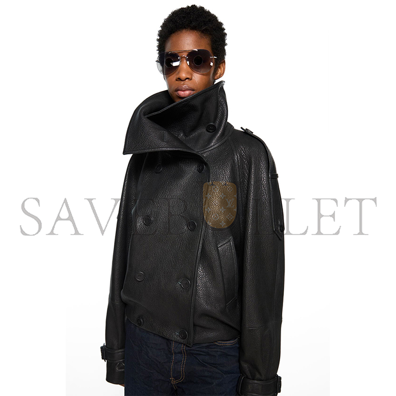 ACNE STUDIOS CROPPED LEATHER TRENCH COAT FN-WN-LEAT000445